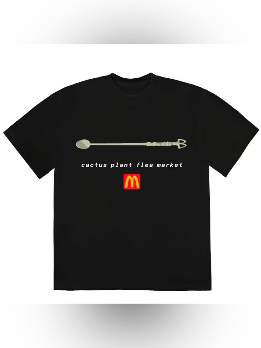 NWT 2022 CACTUS PLANT FLEA MARKET X MCDONALD’S COFFEE STIRRER CPFM T-SHIRT SZ L